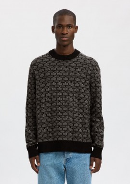 Selected - Selected Keith Ανδρικό Mακρυμάνικο Crew Neck Πλεκτό 16098359 Μαύρο