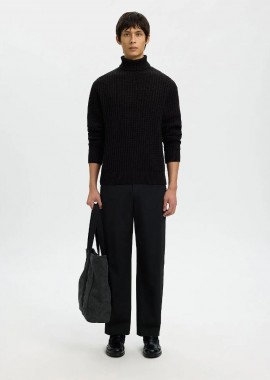 Selected - Selected Tom Ανδρικό Structure Rollneck Πλεκτό 16099209 Μαύρο