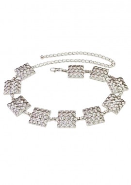 PerfectDress.gr - vintage μεταλλική ζώνη Cube silver
