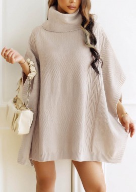 PerfectDress.gr - πλεκτό μαλακό poncho Bergain beige