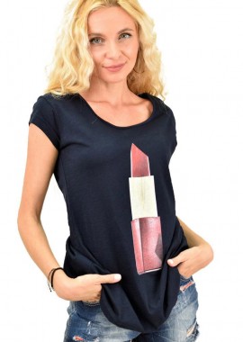 First Woman - T-shirt με τύπωμα Μπλε Σκούρο 1170