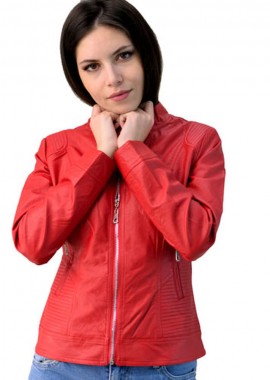 Potre OR - Jacket απο οικολογικό δέρμα Κόκκινο 598