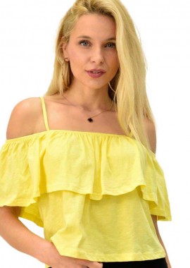 First Woman - Τοπάκι με βολάν Κίτρινο 5507