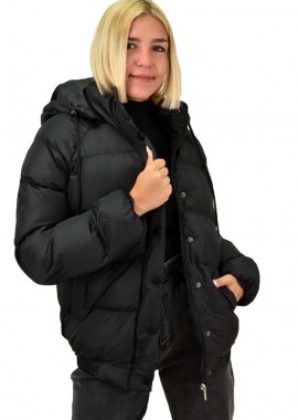 Potre OR - Puffer μπουφάν με αφαιρούμενη κουκούλα Μαύρο 17652