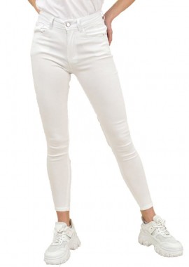 Potre OR - Γυναικείο υφασμάτινο παντελόνι μονόχρωμο Λευκό 14793