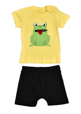 Potre OR - Βρεφικό σετ με σχέδιο βατραχάκι Κίτρινο 16293