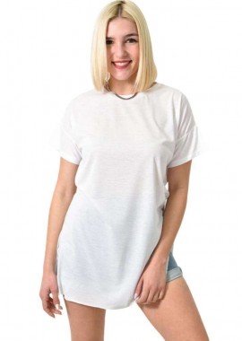 First Woman - Μπλούζα μονόχρωμη με ανοίγματα Λευκό 23554