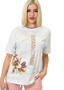 Potre OR - Γυναικείο T-shirt με σχέδιο FASHION Λευκό 23177
