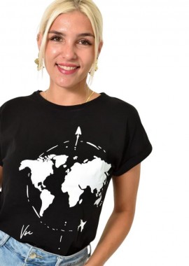 First Woman - Γυναικείo T-shirt Μαύρο 25522