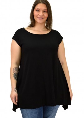 First Woman - Γυναικεία μπλούζα μονόχρωμη oversized Μαύρο 19147