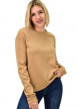 Potre OR - Γυναικείο πλεκτό μονόχρωμο Καφέ 18792