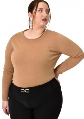 Potre OR - Πλεκτή basic μπλούζα plus size Ταμπά 22758