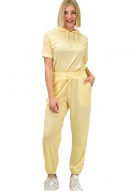 Potre OR - Γυναικείο σετ με κουκούλα ανοιξιάτικο Κίτρινο 10471