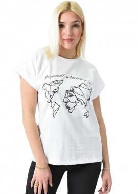 First Woman - T-shirt με τύπωμα Λευκό 26201