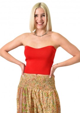 Potre OR - Γυναικείο top στράπλες Κόκκινο 23972