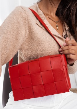sense-shop - REAL LEATHER RED SHOULDER BAG