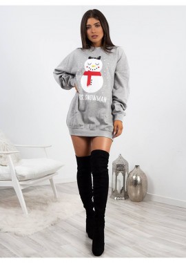 sense-shop - MRS. SNOWMAN GREY LONG SWEATHIRT