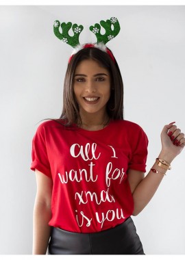 sense-shop - ALL I WANT RED T-SHIRT