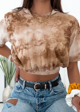 sense-shop - SILVIA WATERCOLOUR CAMEL BLOUSE