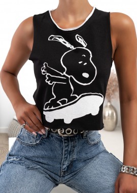 sense-shop - SKATE SNOOPY BLACK TANK TOP