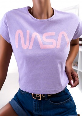 sense-shop - NASA LILA CROP T-SHIRT