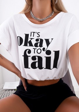 sense-shop - FAIL WHITE CROP TSHIRT