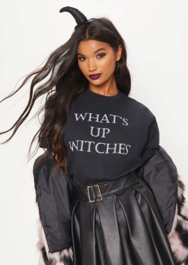 sense-shop - WHAT'S UP WITCHES BLACK TSHIRT