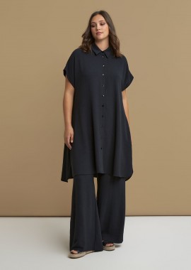 MAT FASHION - Σεμιζιέ φόρεμα κρεπ airwashed