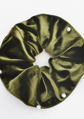 MAT FASHION - Scrunchie βελούδινο με πέρλες