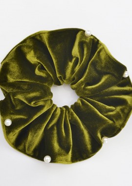 MAT FASHION - Scrunchie βελούδινο με πέρλες
