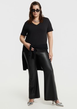 MAT FASHION - Basic μπλούζα βαμβακερή με V-λαιμόκοψη