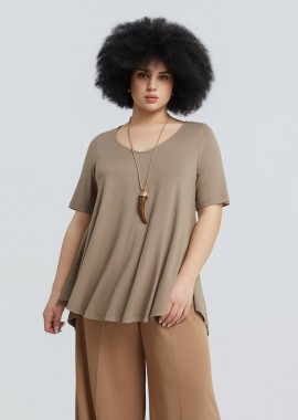 MAT FASHION - Basic μπλούζα με στρογγυλάδα