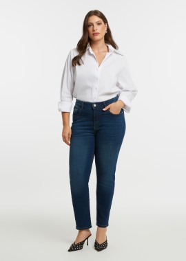 MAT FASHION - Ψηλόμεσο basic τζιν σε slim γραμμή