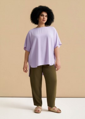 MAT FASHION - Κρεπ μπλούζα με ασύμμετρη πλάτη