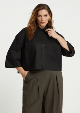 MAT FASHION - Cropped πουκάμισο ποπλίνα σε boxy γραμμή