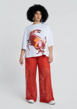MAT FASHION - Βαμβακερό t-shirt με print κάβουρα