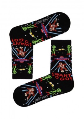 chetic socks - Κάλτσες με σχέδιο Alien party unisex