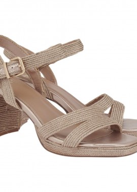 EXE - Exe Shoes Γυναικείες Πέδιλα 700-707 Χρυσό Μακραμέ W4700707497P