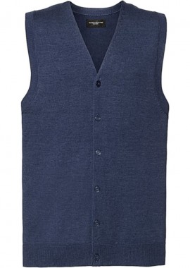 - Ανδρικό αμάνικο πουλόβερ V-Neck Knitted Russell Europe R-719M-0 Denim Marl