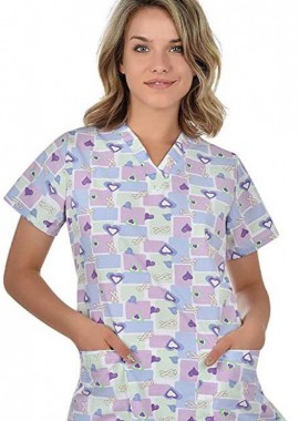 - Ιατρική Μπλούζα BAMBINA B-well 400762 Blue Hearts