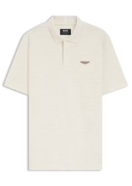 BOSS - ΑΝΔΡΙΚΗ POLO ΜΠΛΟΥΖΑ BOSS X ASTON MARTIN C-PARRIS KONTOMANIKO ΛΕΥΚΟ