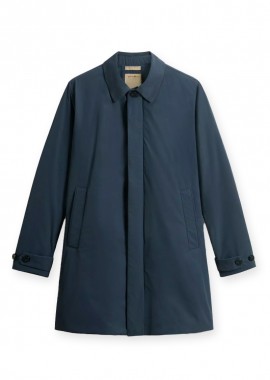 WOOLRICH - ΑΝΔΡΙΚΟ ΜΠΟΥΦΑΝ PEACHED URBAN TOUCH COAT WOOLRICH ΚΑΝΟΝΙΚΗ ΓΡΑΜΜΗ ΜΠΛΕ