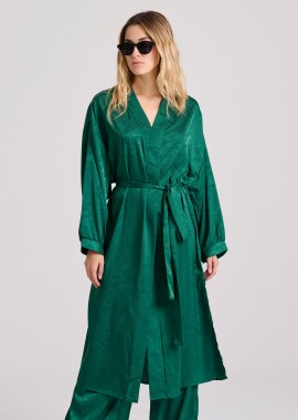 FUNKY BUDDHA - Loose fit μακρύ kimono σε ζακάρ ύφανση