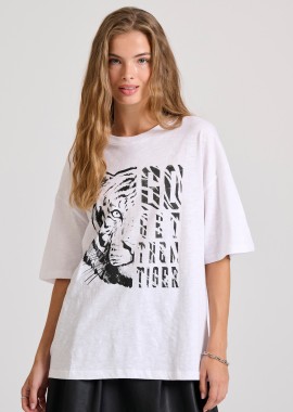 FUNKY BUDDHA - Loose fit t-shirt με τύπωμα στο στήθος