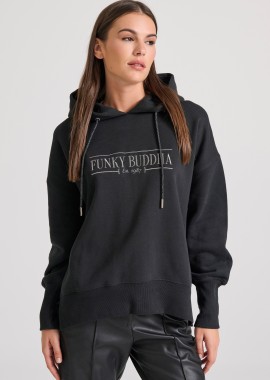 FUNKY BUDDHA - Oversized φούτερ με branded κέντημα στο στήθος