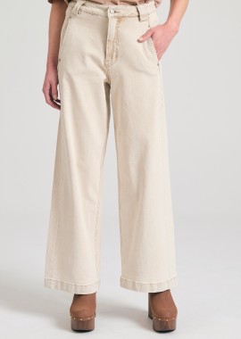 FUNKY BUDDHA - Γυναικείο wide leg garment dyed τζιν παντελόνι