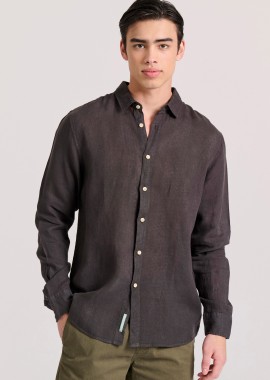 FUNKY BUDDHA - Garment dyed λινό πουκάμισο - The essentials