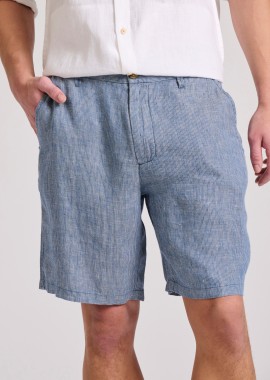 FUNKY BUDDHA - Comfort fit λινή chino βερμούδα