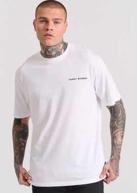 FUNKY BUDDHA - Relaxed fit t-shirt με embossed τύπωμα στην πλάτη