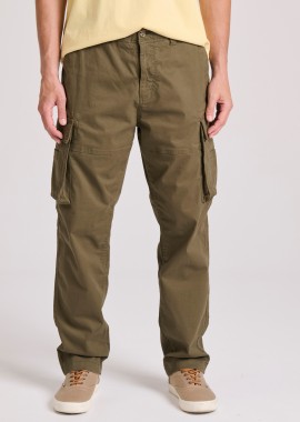FUNKY BUDDHA - Loose tapered fit cargo παντελόνι σε ζακάρ ύφανση